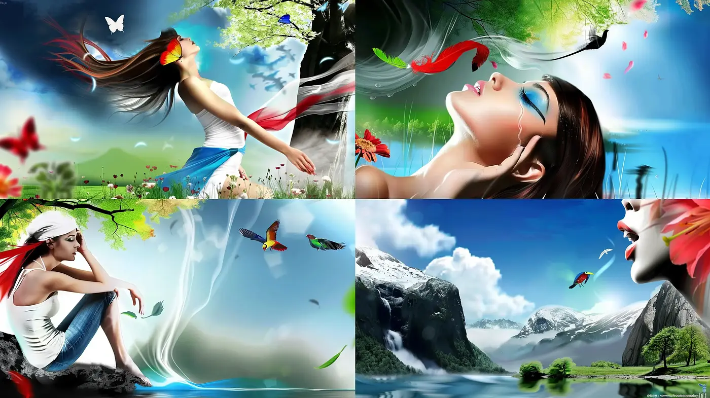Ethereal Dreamscape: A Vivid Journey Through Surreal Nature - Midjourney sref style