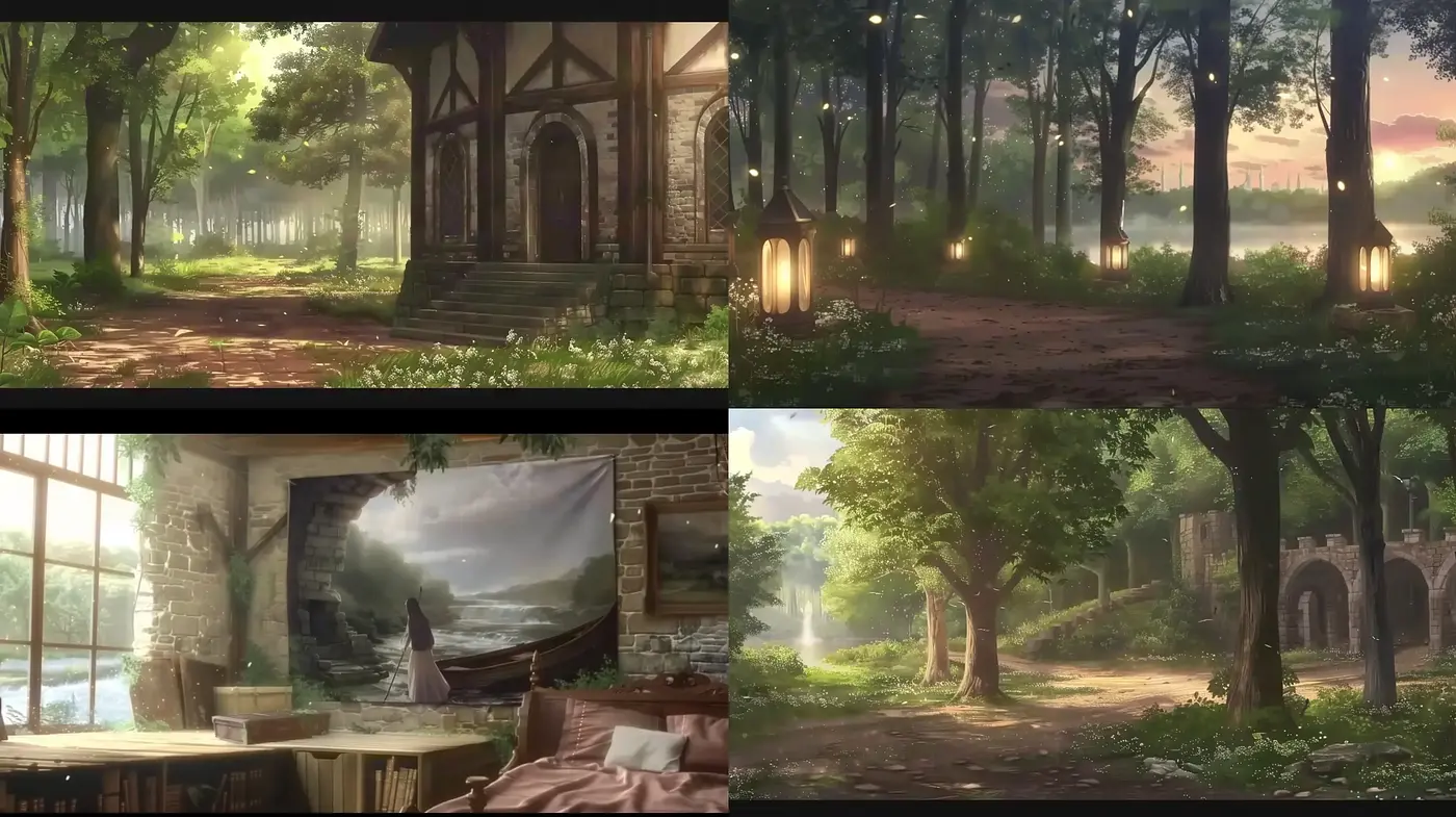 Tranquil Nature-Inspired Scenes with Soft Light and Pastel Palettes - Midjourney sref style