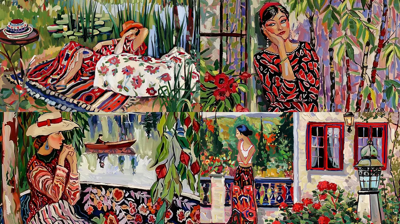 Vibrant Garden of Expressive Brushwork - Midjourney sref style