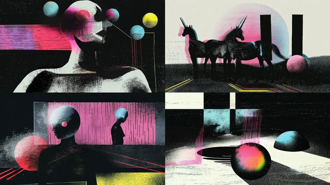 Surreal and Abstract Exploration of Form and Shadow - Midjourney sref style
