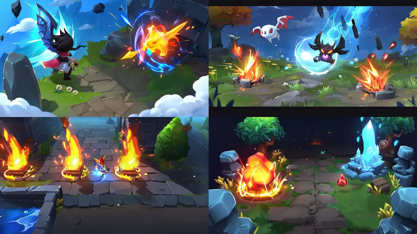 Vibrant Fantasy Video Game Artistry - Midjourney sref style