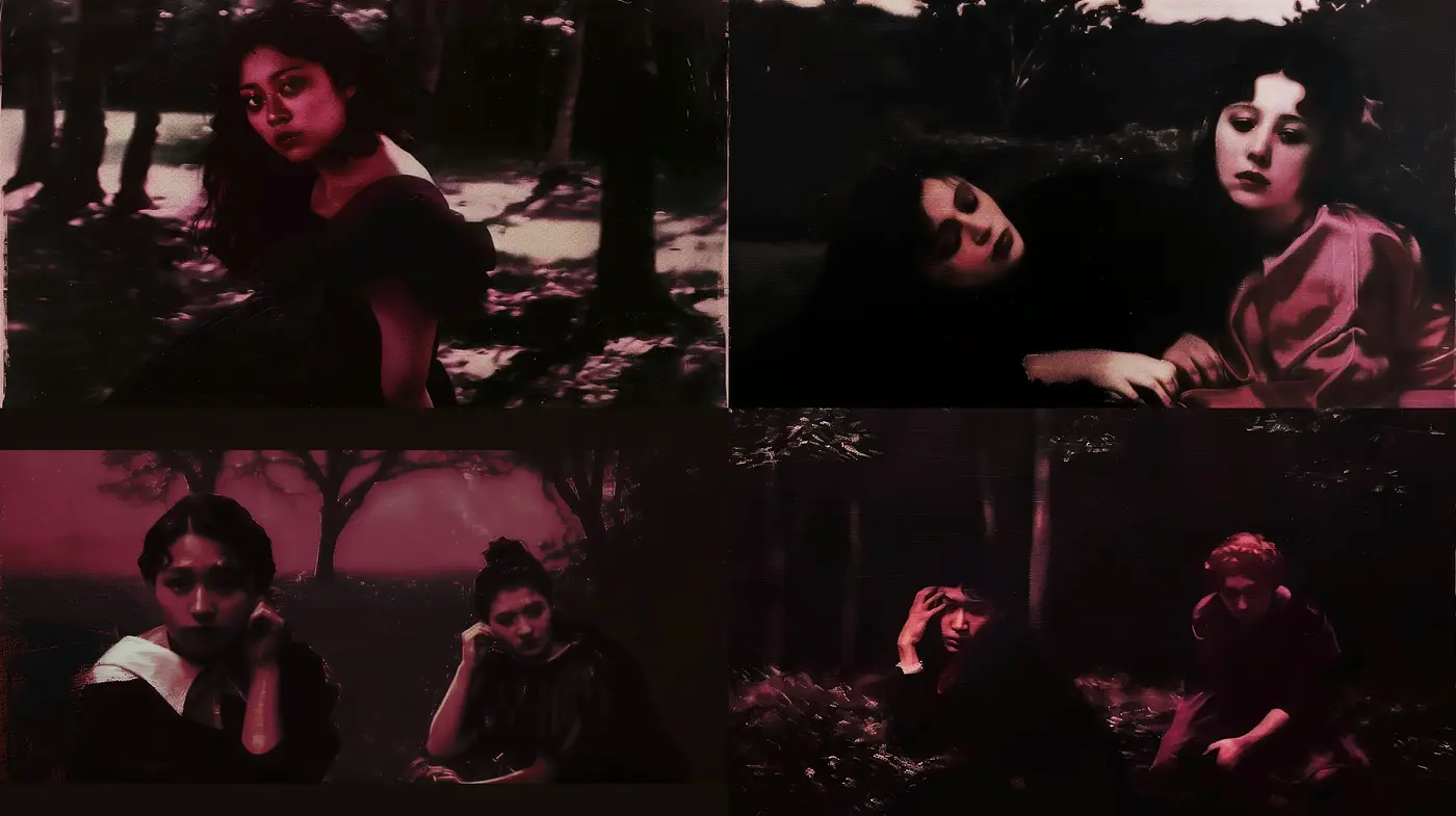 Ethereal Twilight: A Muted Ballet of Shadows and Hues - Midjourney sref style