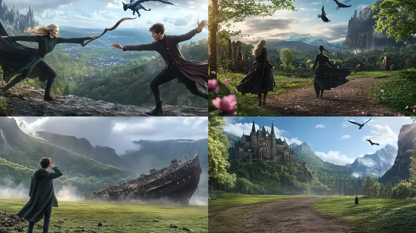 Enchanted Realms with a Cinematic Fantasy Essence - Midjourney sref style