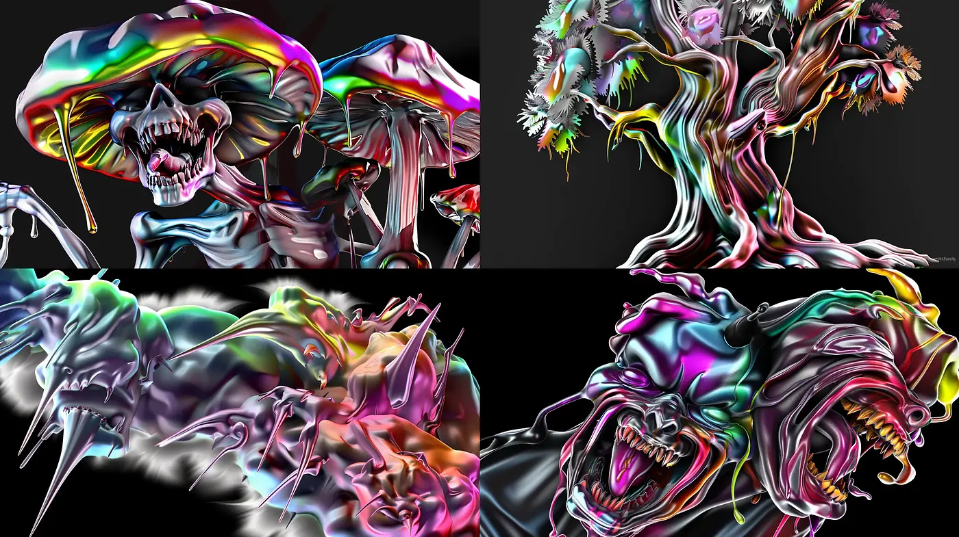 Chromatic Abstraction of Surreal Forms - Midjourney sref style
