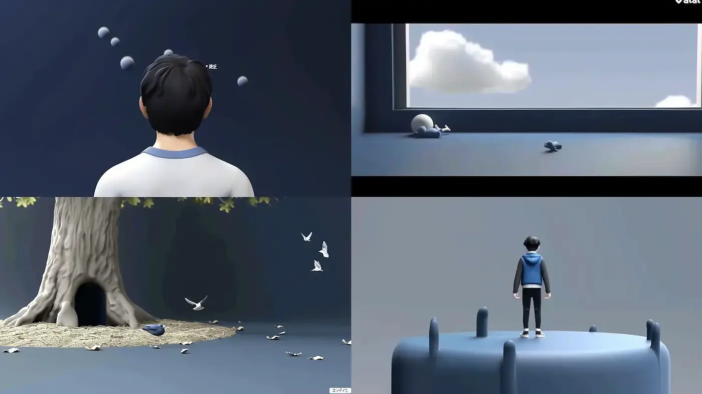 Surreal minimalism with introspective tones and soft textures - Midjourney sref style