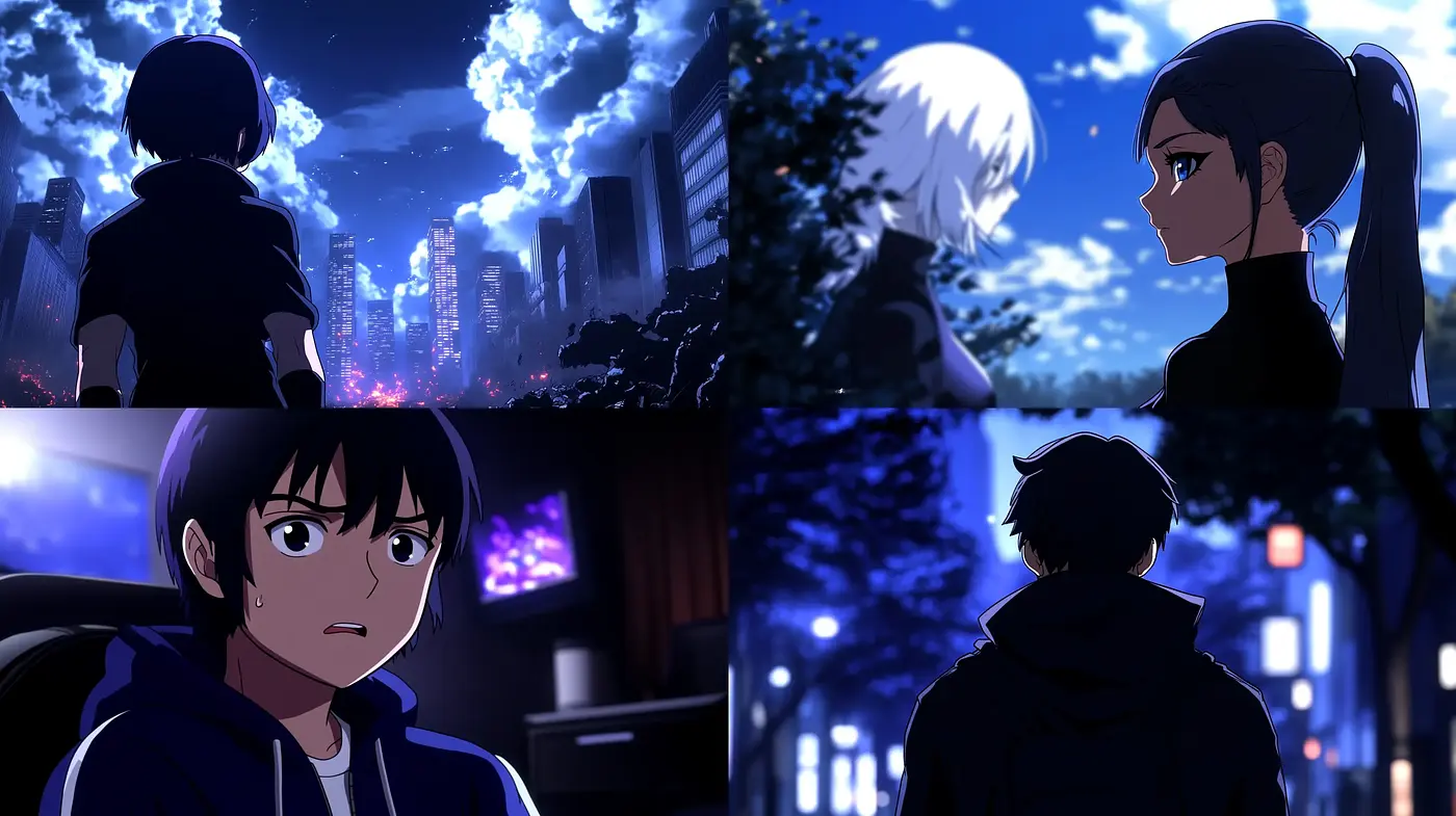 Nocturnal Anime Ambience with Luminescent Hues - Midjourney sref style