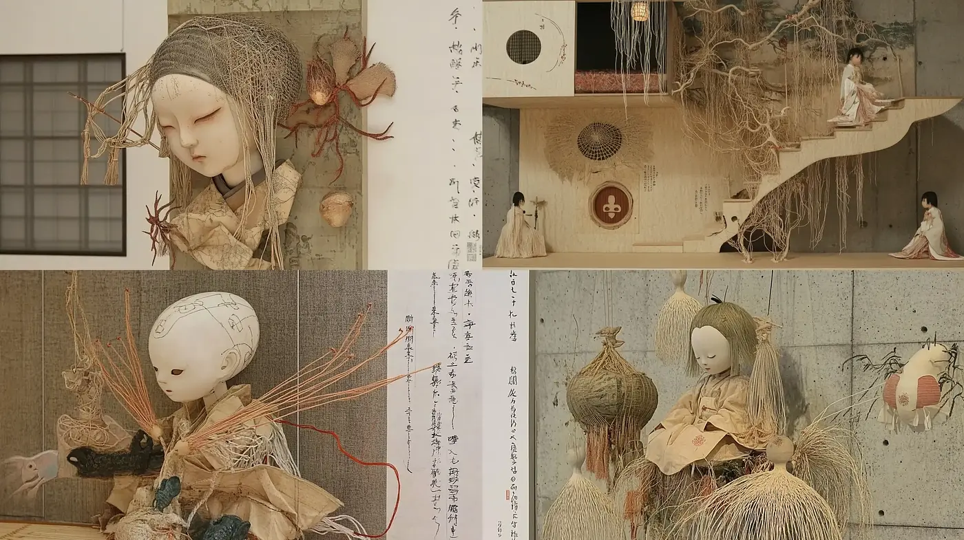 Ethereal Serenity in Sepia: A Diorama of Rustic Asian Aesthetics - Midjourney sref style