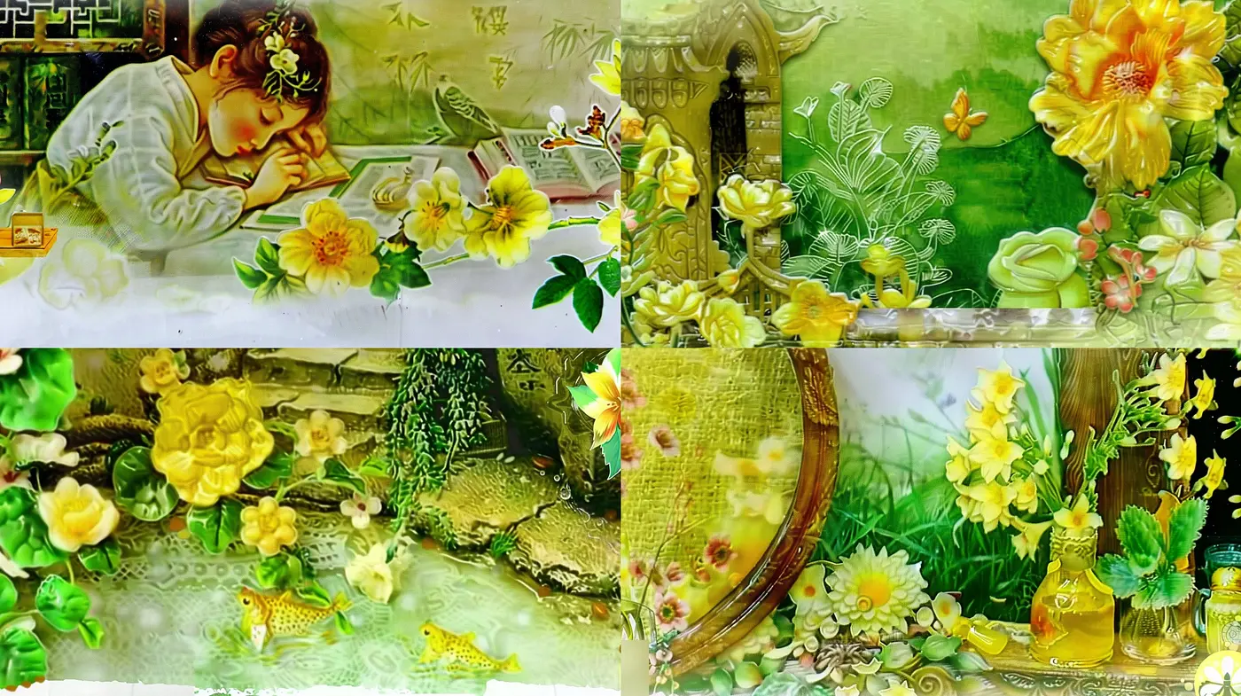 Lush Botanical Dreamscape with Softened Edges and Pastel Hues - Midjourney sref style