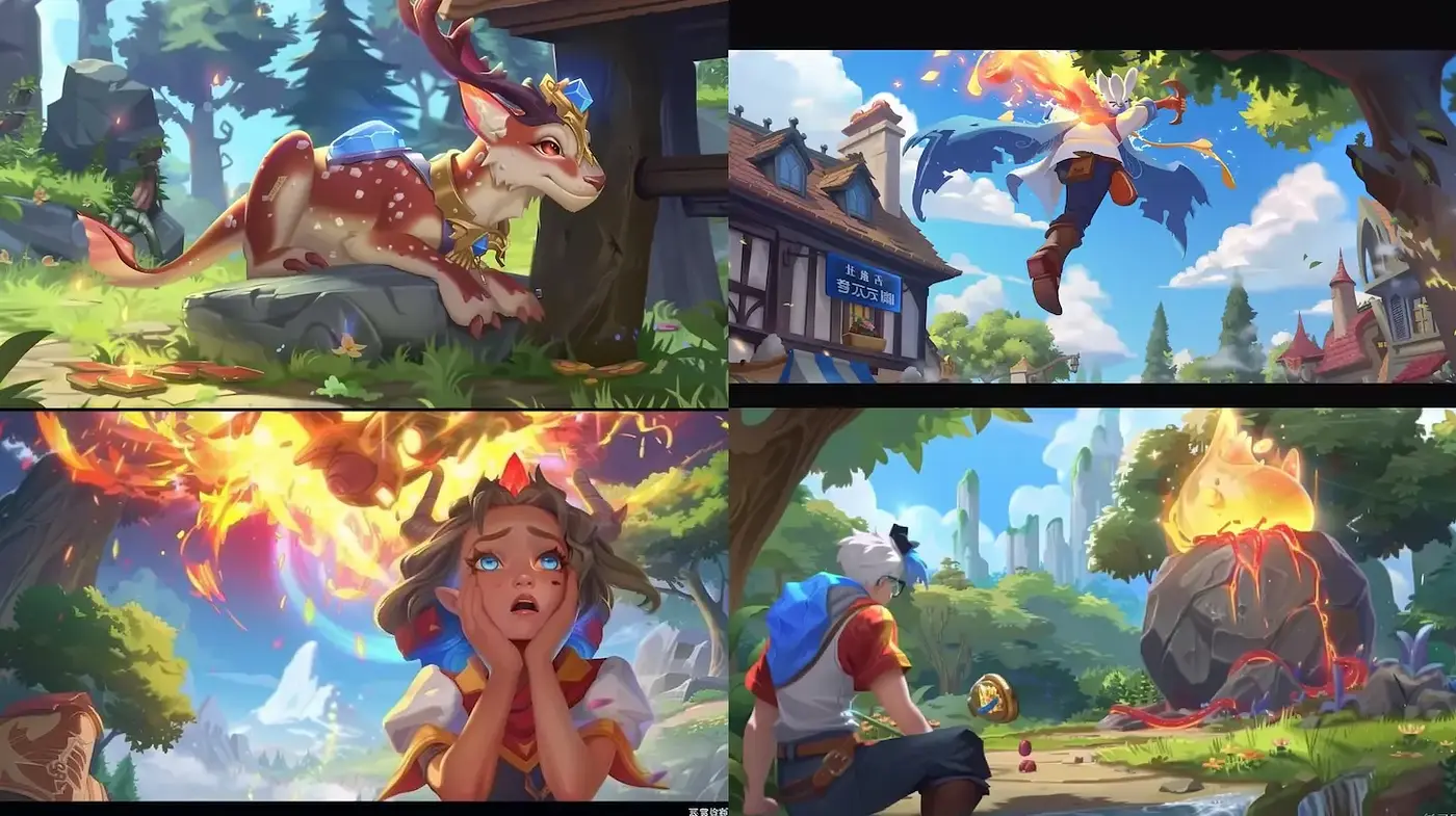 Whimsical Animation with Vibrant Environments and Playful Characters - Midjourney sref style