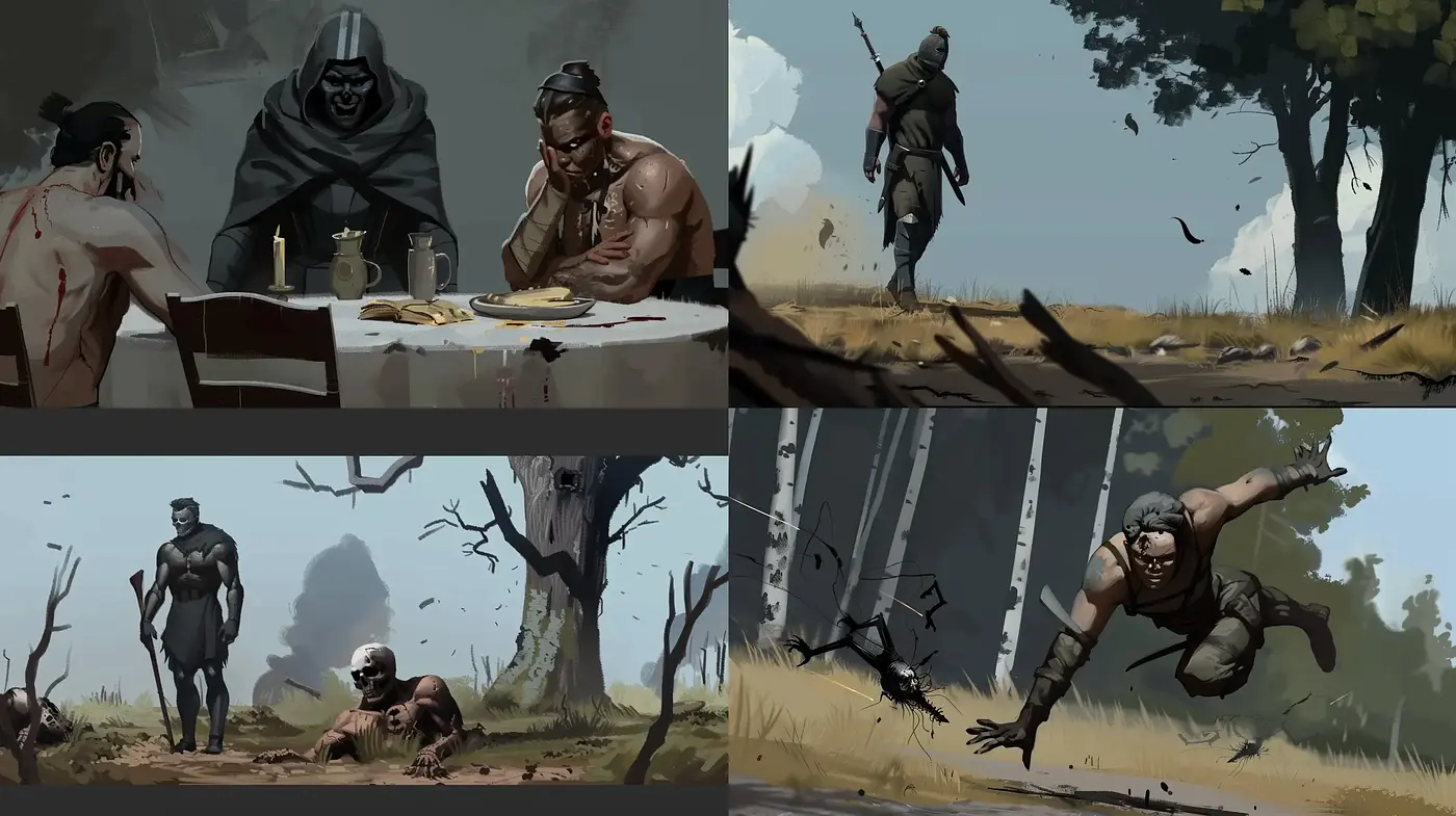 Subdued Earth Tones in a Narrative Post-Apocalyptic Setting - Midjourney sref style