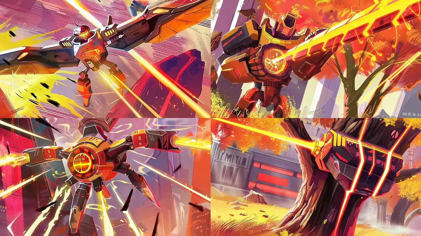 Dynamic and Vibrant Futuristic Illustration Style with Cinematic Elements - Midjourney sref style