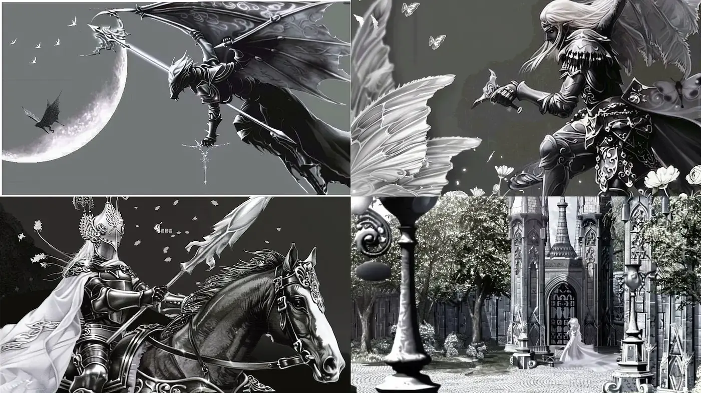 Intricate fantasy art with gothic and ethereal elements - Midjourney sref style