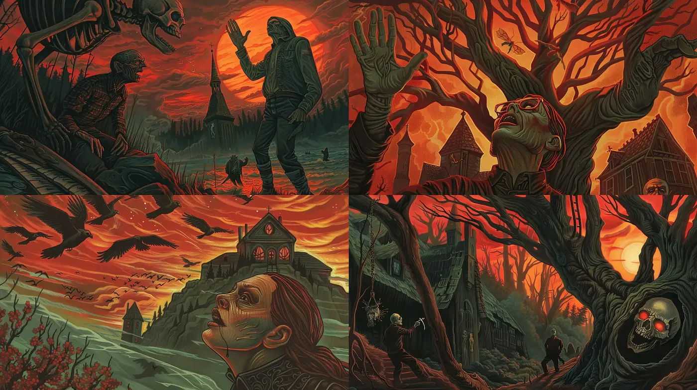 Eerie Twilight Tales: A Homage to Classic Horror Illustration - Midjourney sref style