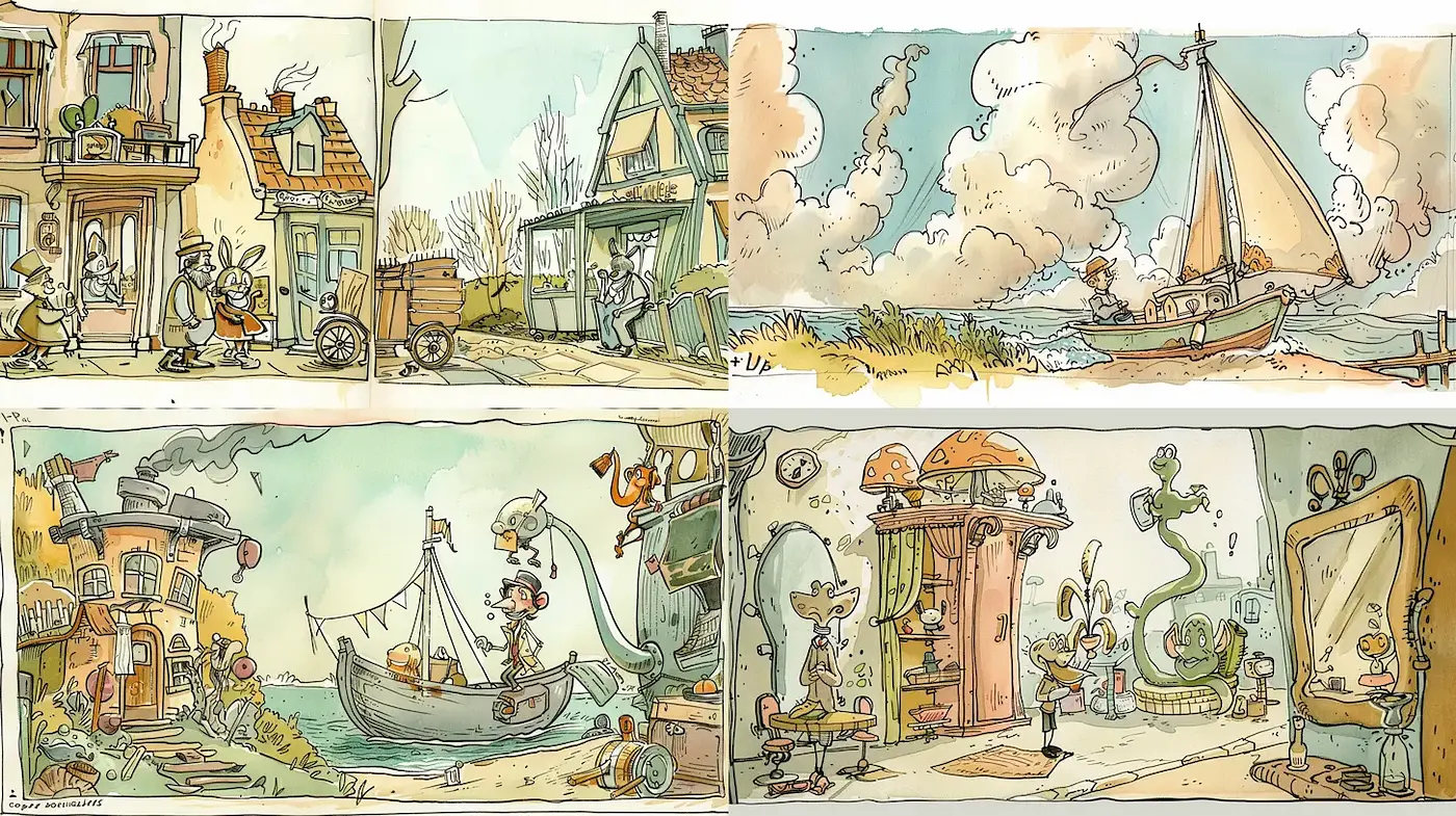 Charming and Whimsical Illustrative Styles with Soft Gentle Lines and Pastel Tones - Midjourney sref style