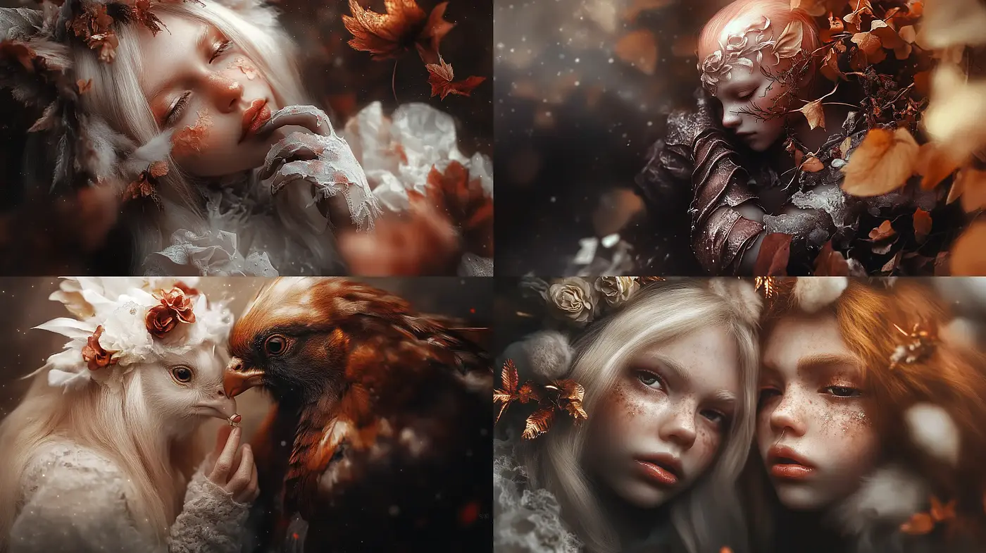 Autumnal Enchantment: An Ethereal Journey Through Stylized Digital Artistry - Midjourney sref style