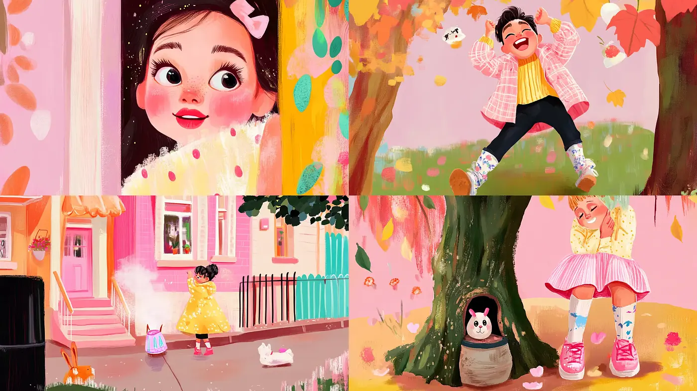 Whimsical Childhood Euphoria in Pastel - Midjourney sref style