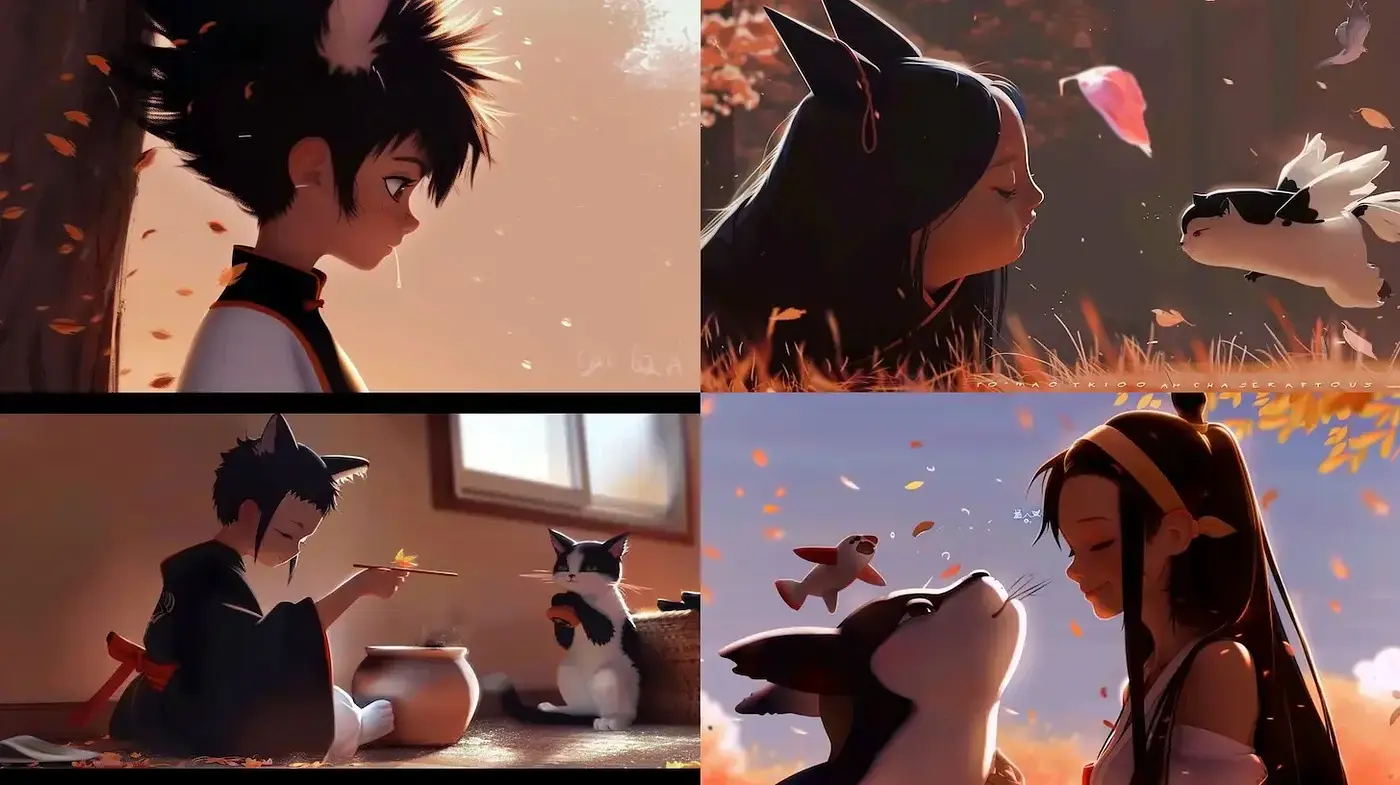 Whimsical and Dreamy Illustrations with Anime Influence - Midjourney sref style