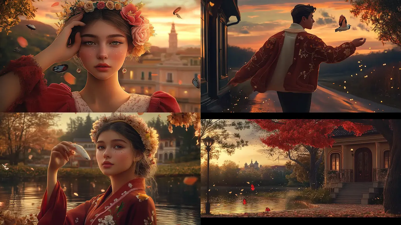 Warm Golden Hour Elegance with a Cinematic Touch - Midjourney sref style