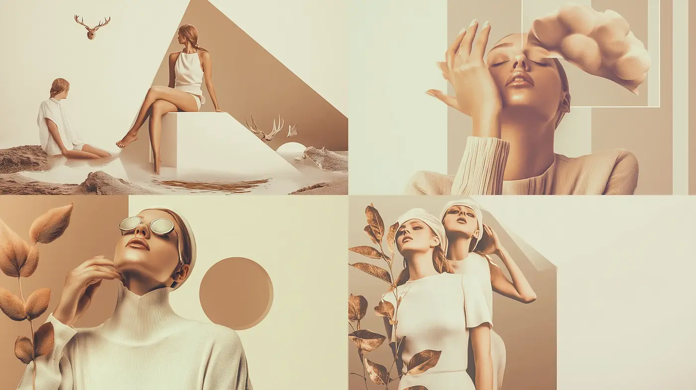 Sepia-Toned Surrealism and Contemporary Elegance Fusion - Midjourney sref style