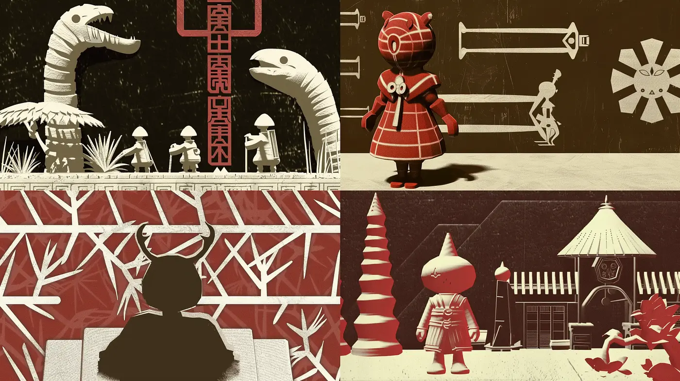 Sepia-Toned Shadows of Storybook Surrealism - Midjourney sref style
