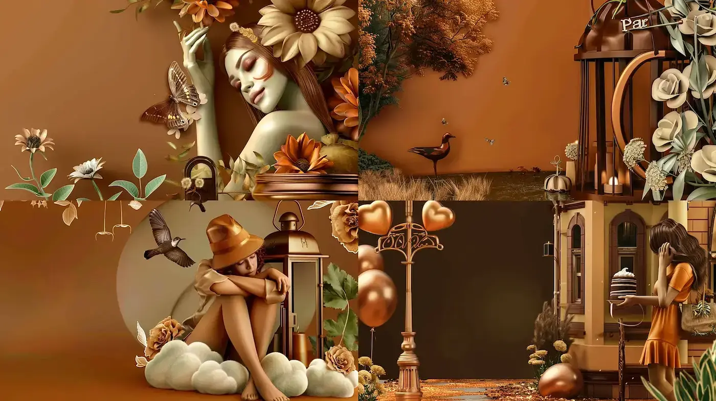 Autumnal Renaissance: A Harmonious Blend of Surrealism and Classic Art - Midjourney sref style