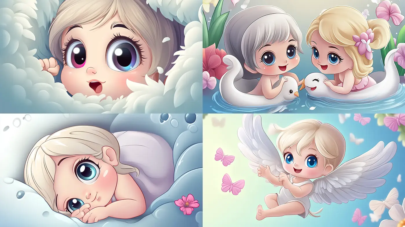 Serene Pastel Dreamscape with Whimsical Airbrushed Characters - Midjourney sref style