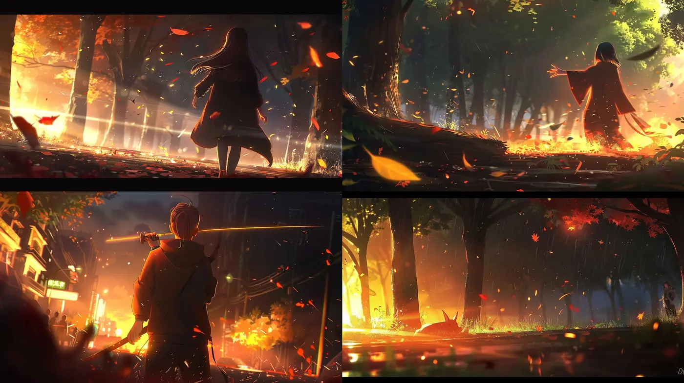 Enigmatic Twilight Hues: A Fusion of Warmth and Melancholy in Stylized Vignettes - Midjourney sref style