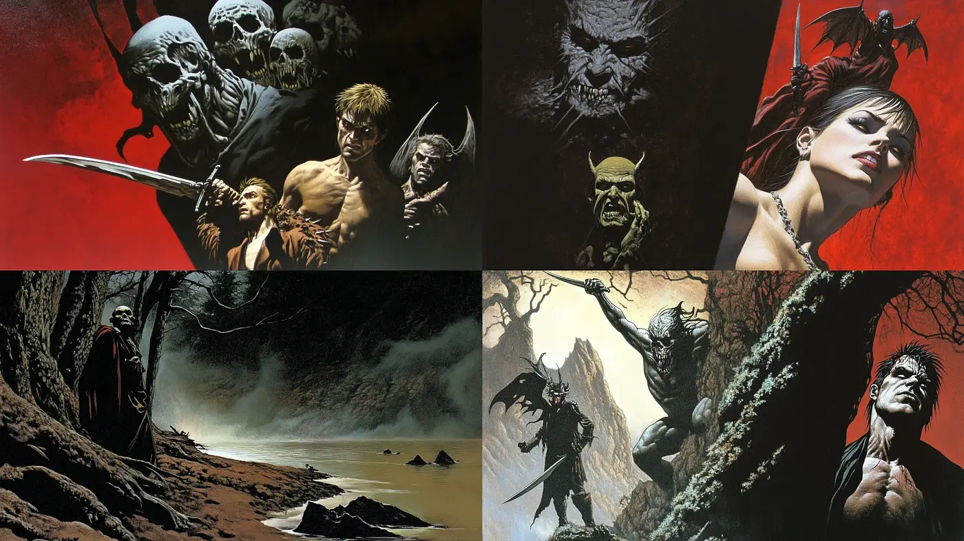 Evocative Dark Fantasy Art with Gothic Undertones - Midjourney sref style