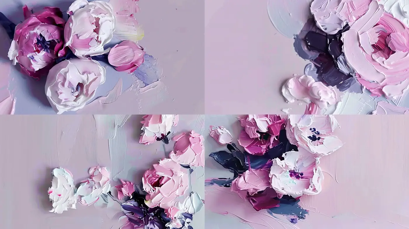 Textural Brushstroke Symphony in Pastel Hues - Midjourney sref style