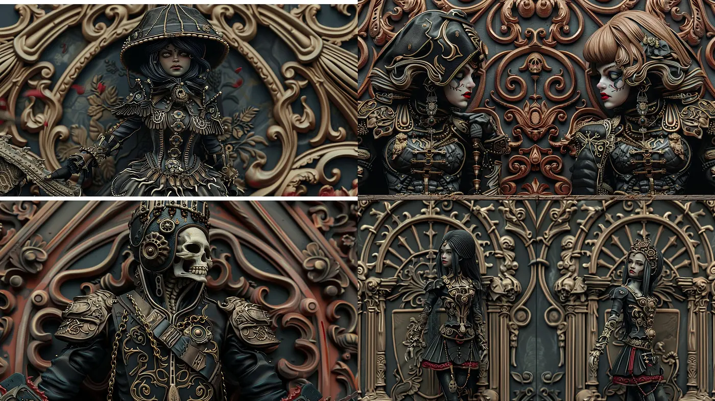 Gothic Elegance with Baroque Overtones in a Dark Victorian Fantasy - Midjourney sref style