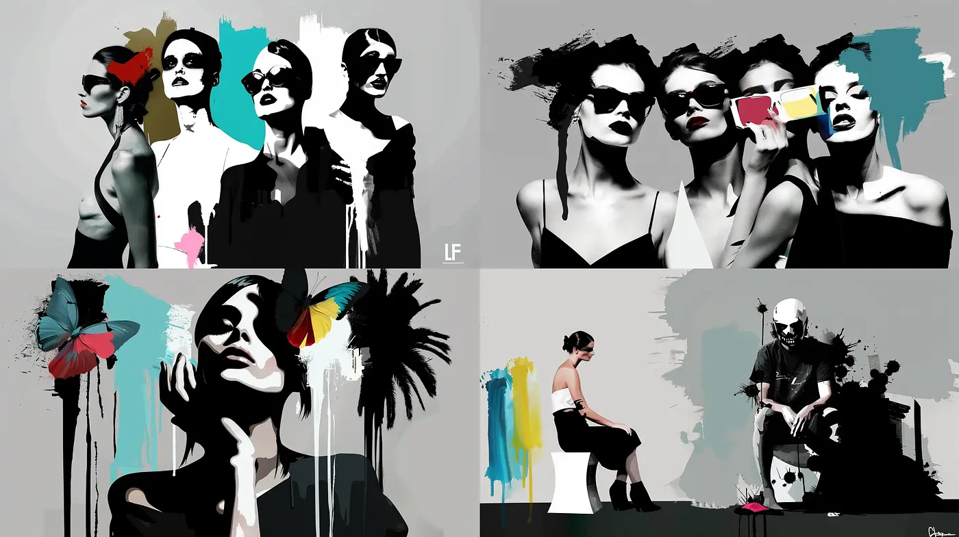 Stark Contrast and Abstract Expressions Collection - Midjourney sref style
