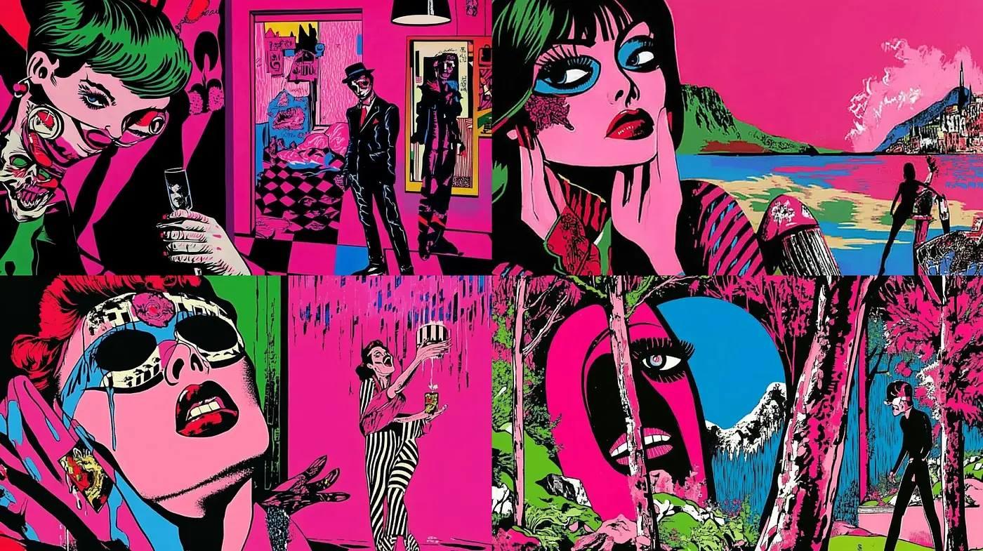 Artistic Fusion of Pop Art and Comic Book Aesthetics - Midjourney sref style