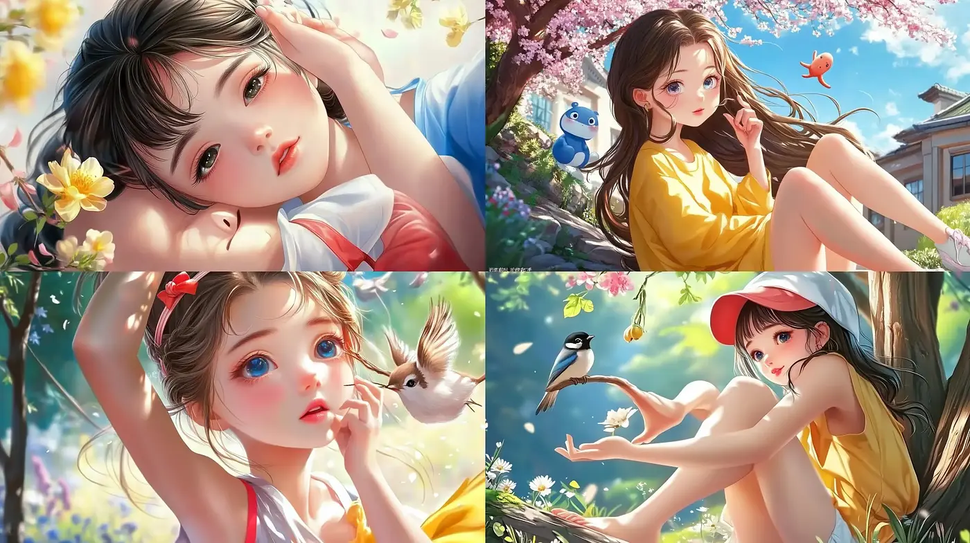 Enchanting Nature-Inspired Anime Vignettes with Luminous Hues - Midjourney sref style