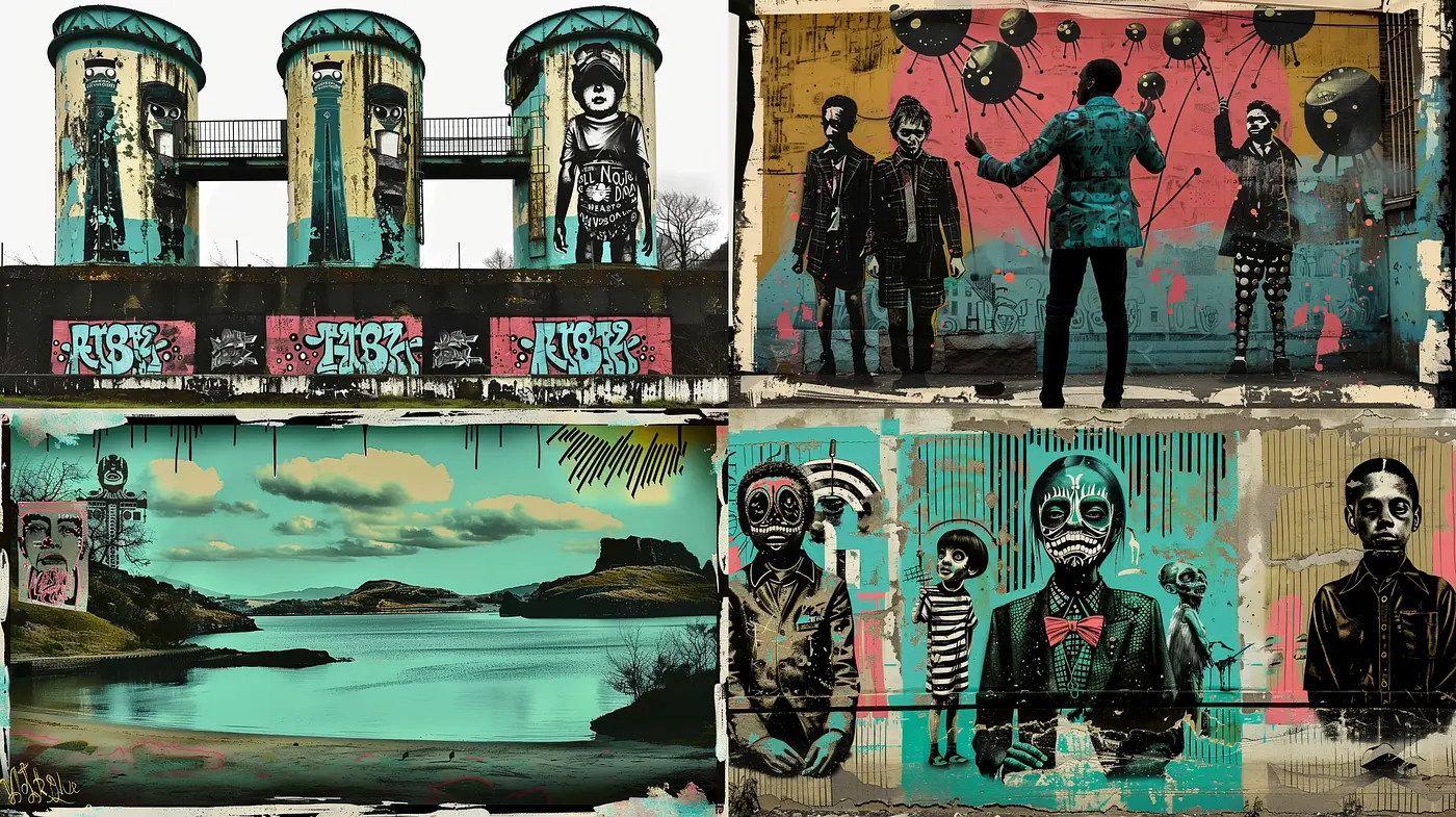 Gritty Urban Street Art with Post-Apocalyptic Vibes - Midjourney sref style