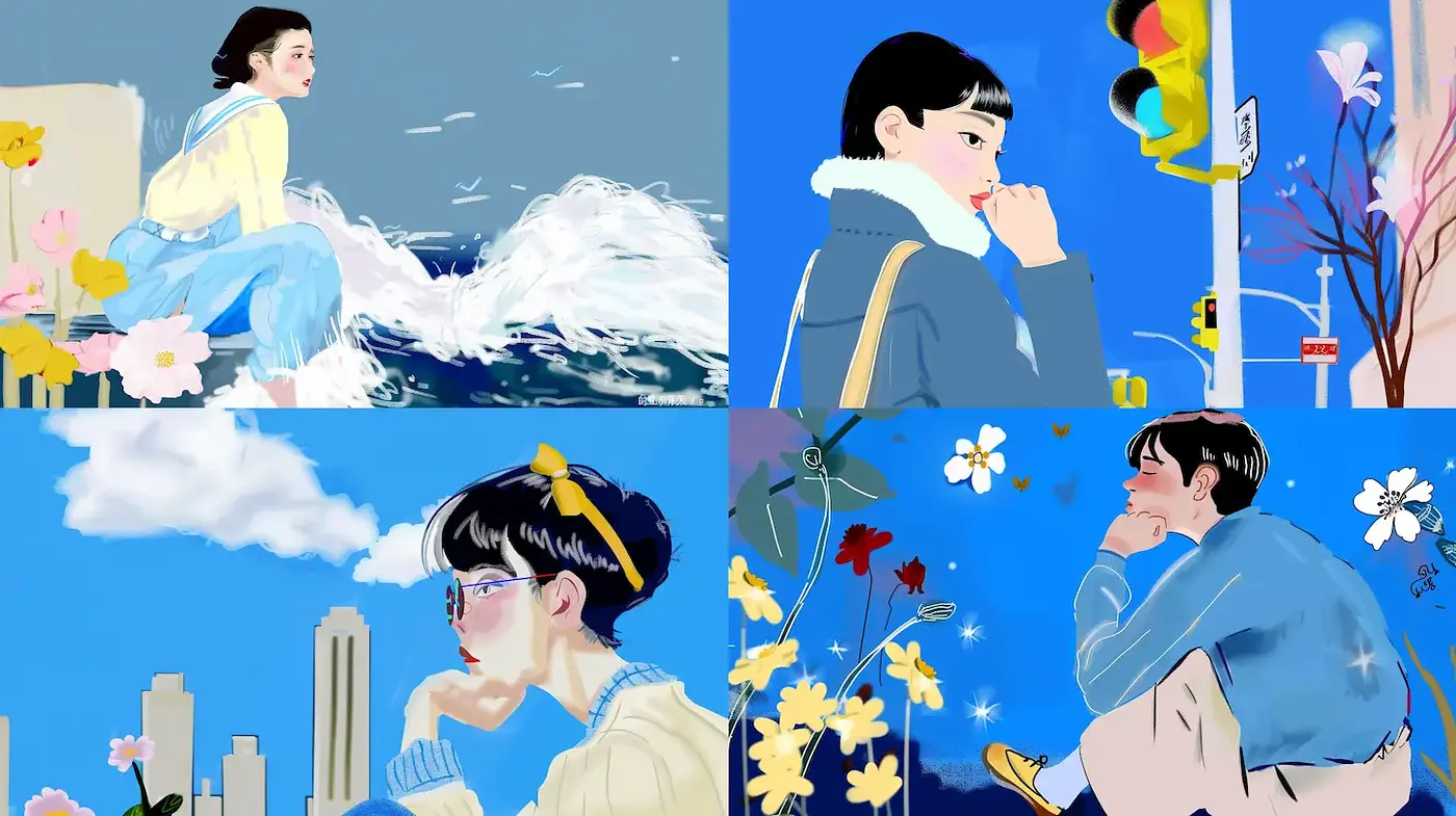 Whimsical and Vibrant Illustrations with a Modern Aesthetic - Midjourney sref style