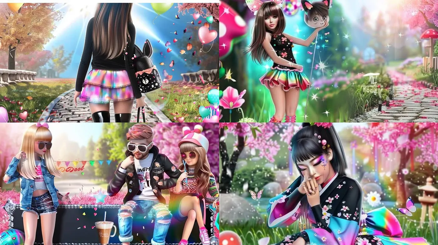 Enchanted Chromatic Harmony: A Vivid and Whimsical Digital Art Style - Midjourney sref style