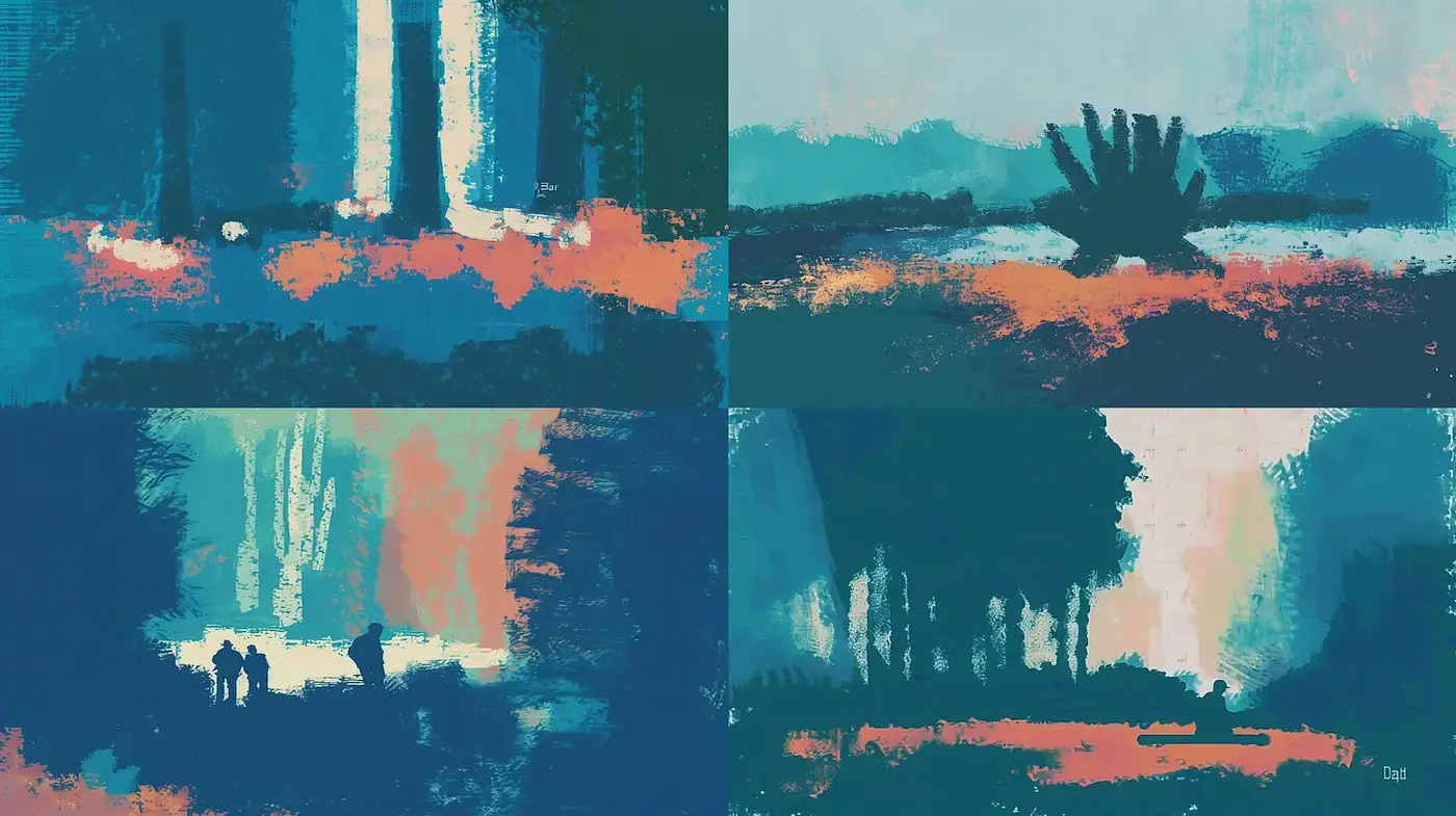 Expressive Landscape Series with Textured Brushwork and Dreamy Color Palettes - Midjourney sref style