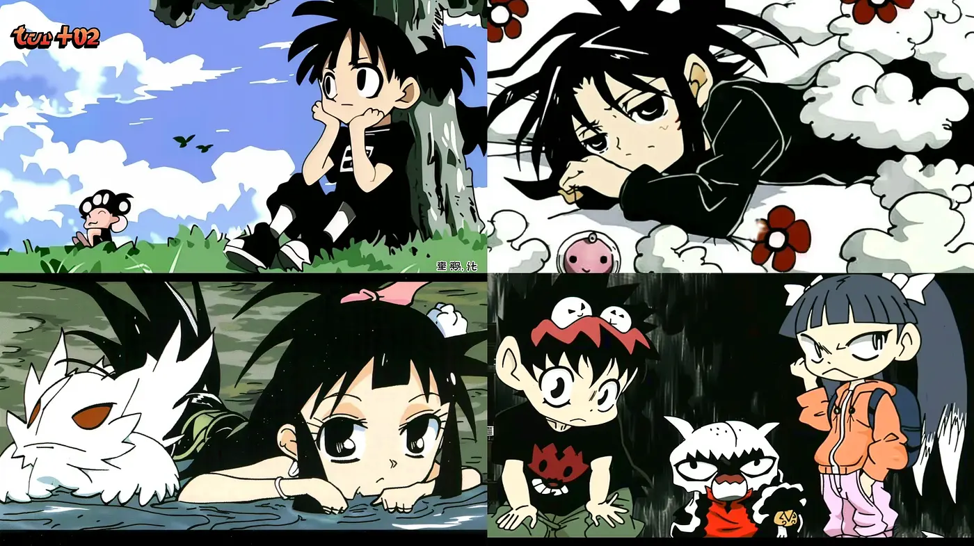Expressive Anime-Inspired Character Illustrations with a Vibrant Color Scheme - Midjourney sref style