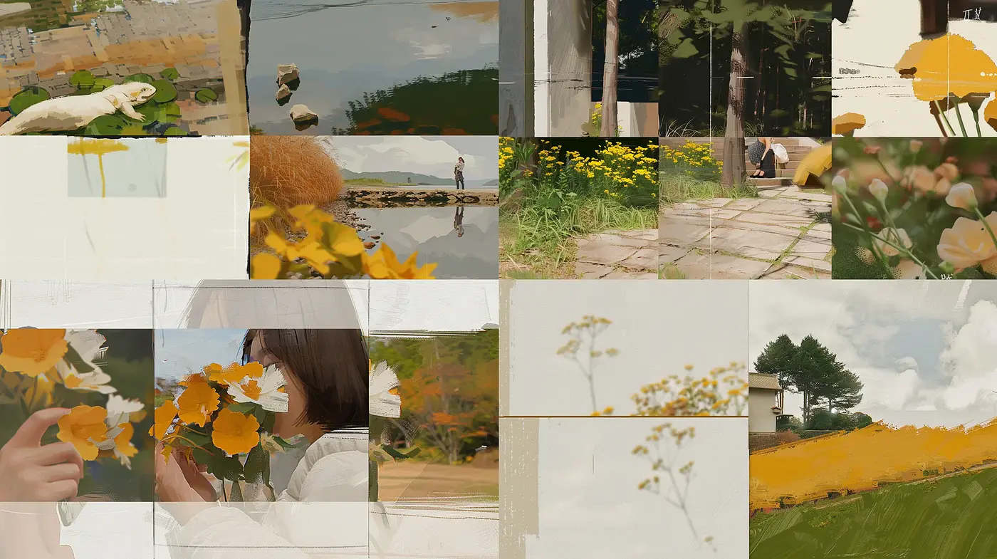 Soothing Palette of Nature and Serenity in Contemporary Impressions - Midjourney sref style