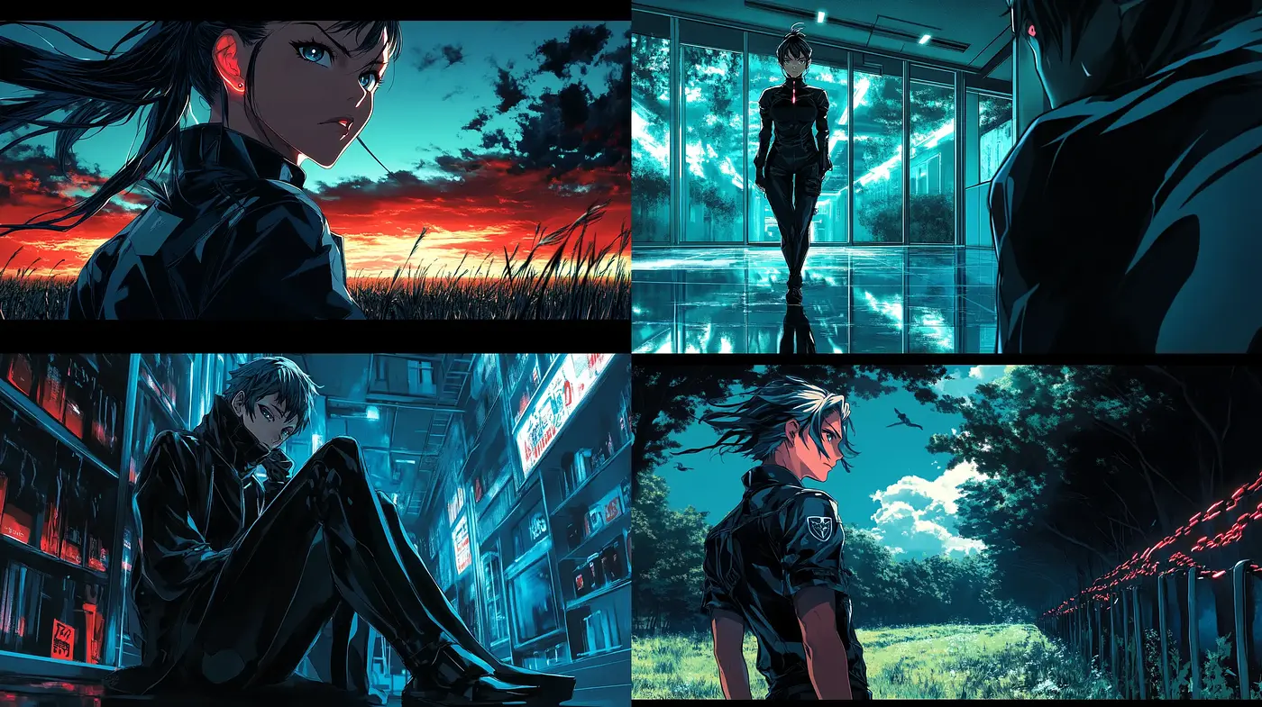 Nocturnal Chromatic Anime Artistry - Midjourney sref style