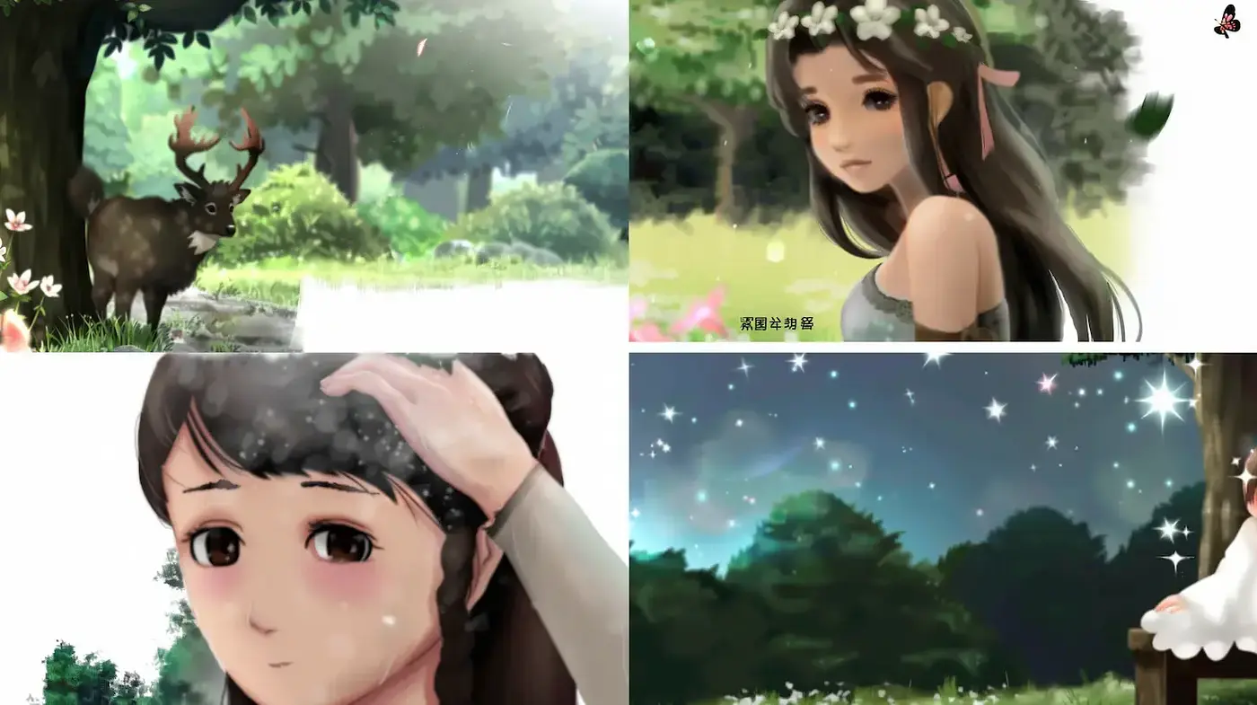 Whimsical and Dreamlike Art with Nature Themes and Delicate Characters - Midjourney sref style