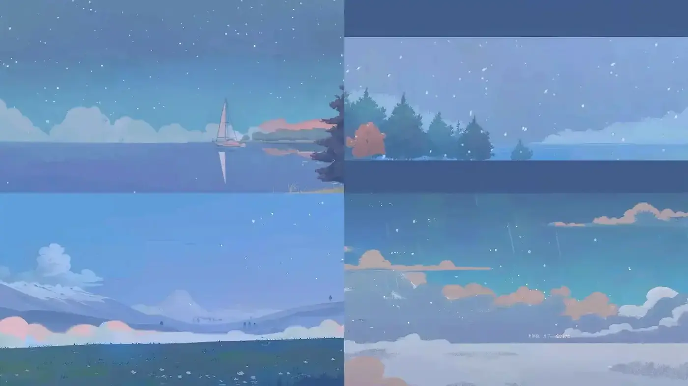 Calm and Dreamy Landscapes with Soft Textures - Midjourney sref style