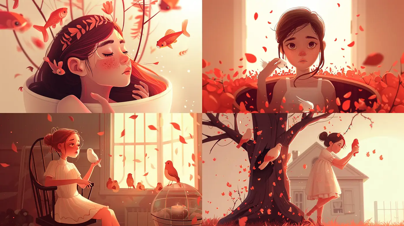 Autumnal Hues and Soft Textures in Idyllic Scenes - Midjourney sref style