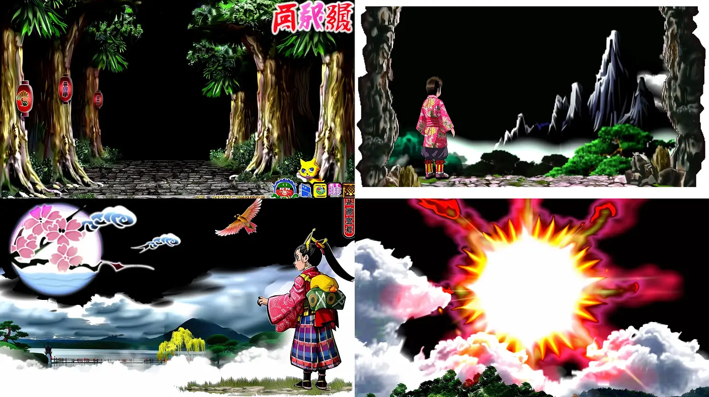 Eclectic Digital Fusion of Traditional Japanese Art and Modern Anime - Midjourney sref style
