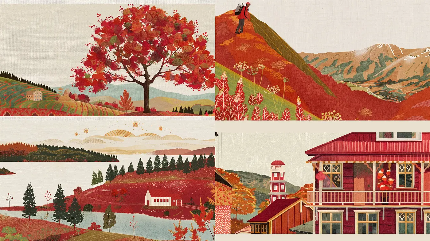 Autumnal Hues and Vintage Textures: A Consistent Stylized Homage to Rustic Charm - Midjourney sref style
