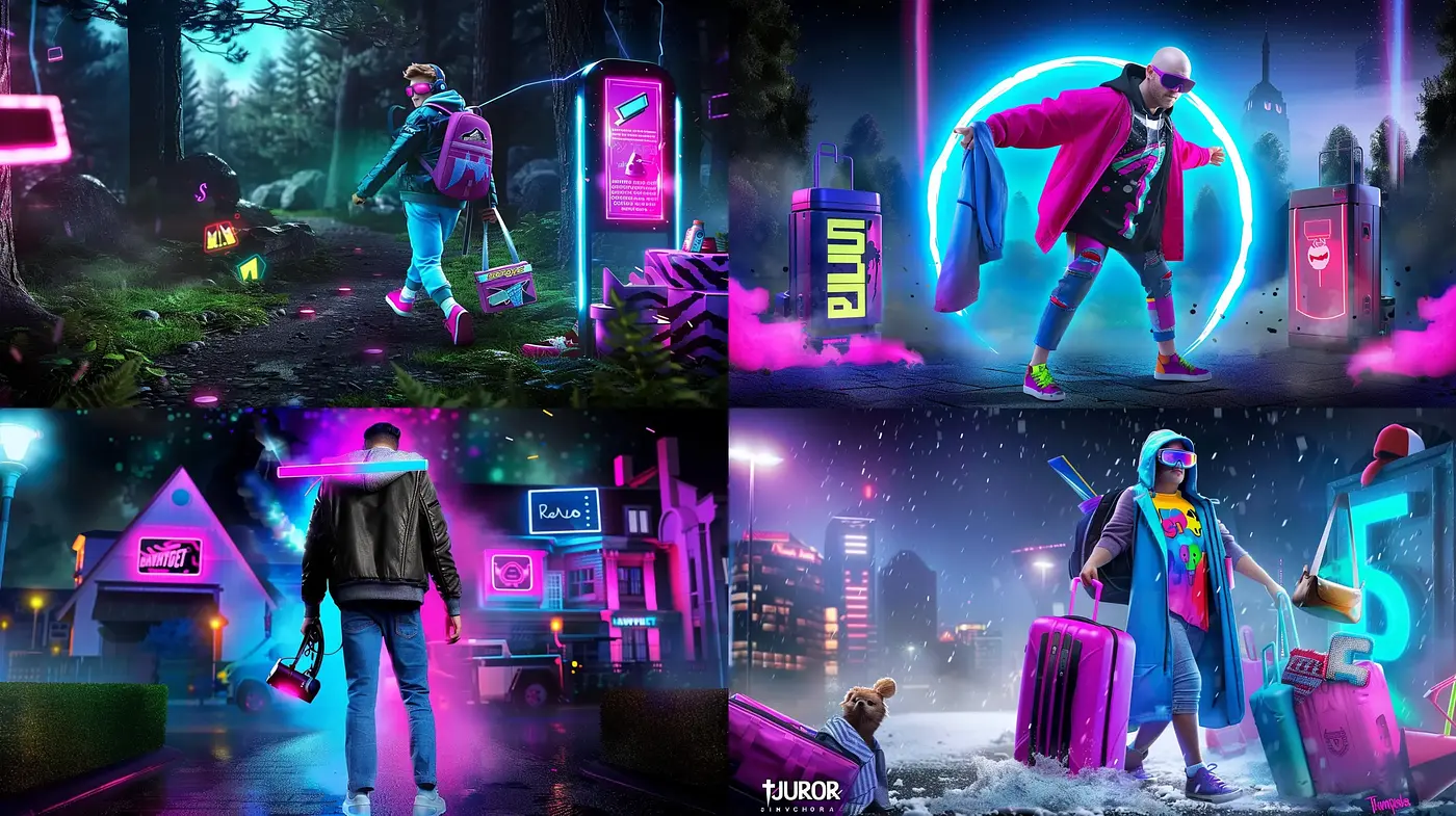 Neon Noir Synthwave Fusion - Midjourney sref style