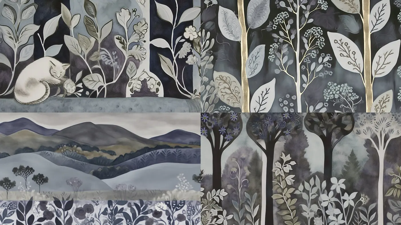 Ethereal Shades of Twilight: A Unified Study of Muted Tones and Dreamy Textures in Imagery - Midjourney sref style
