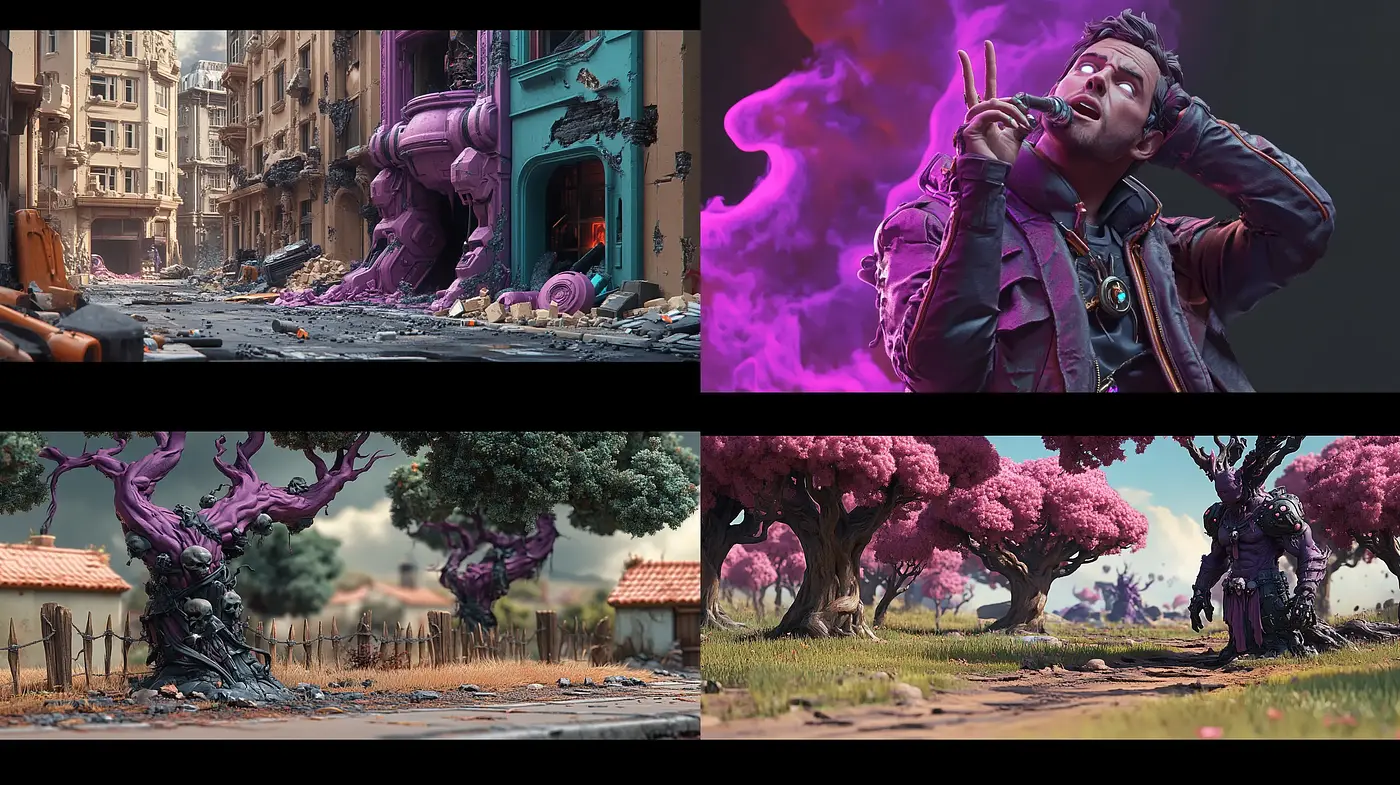 Surreal Fantasia with a Sci-Fi Edge and Vivid Hues - Midjourney sref style