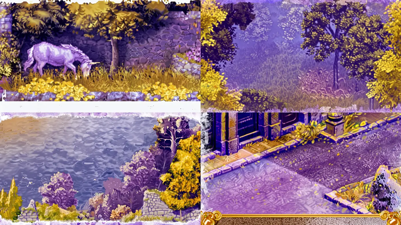 Enchanted Violet Hues within a Dreamlike Impressionist Landscape - Midjourney sref style