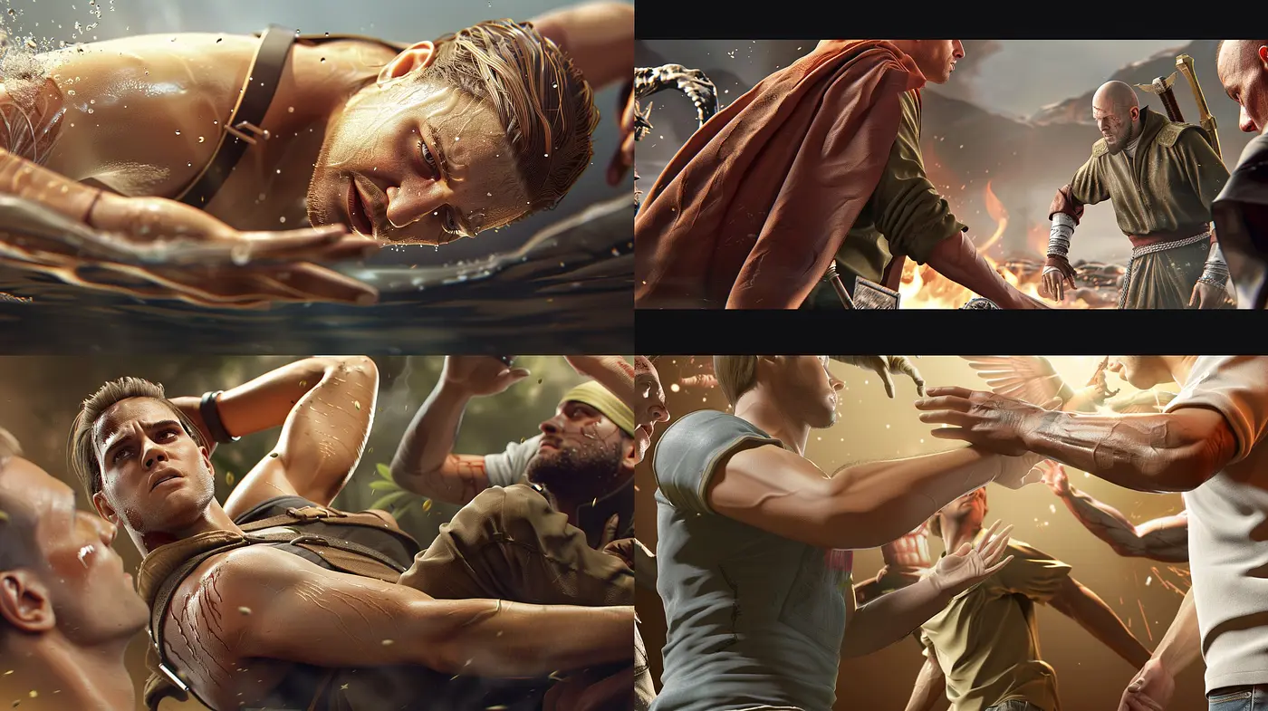 Dynamic Cinematic Illustration in Warm Hues with Realistic Textures - Midjourney sref style